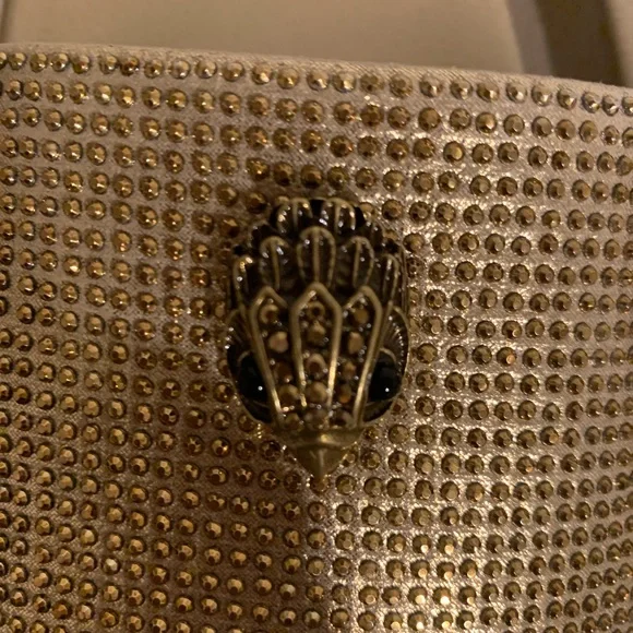 Kurt Geiger Gold Embellished Slide Sandals - Picture 2 of 4